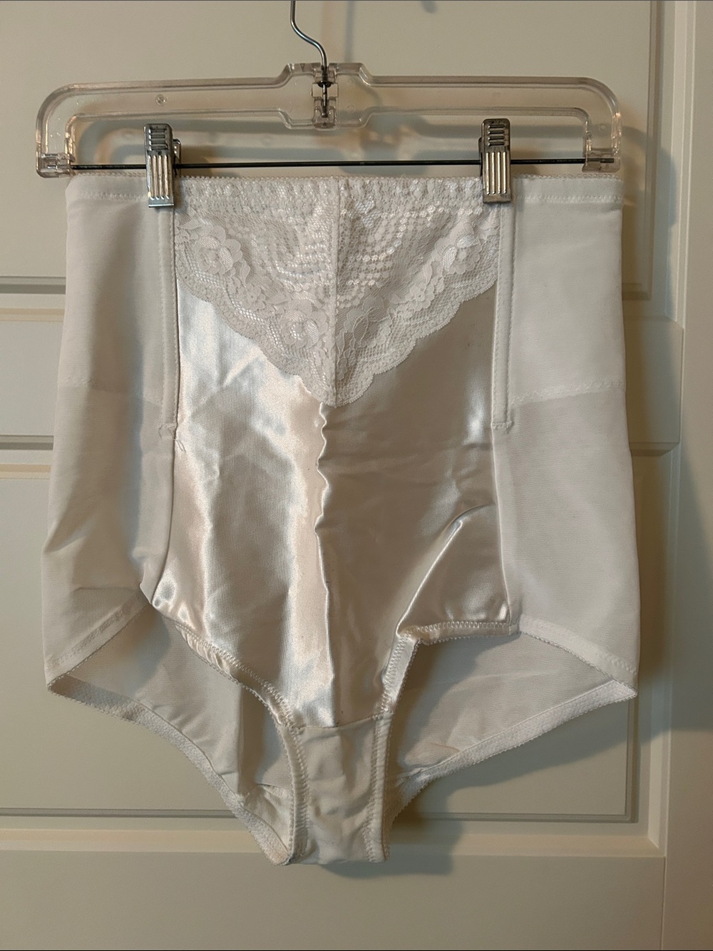 Glamorise Satin & Lace-Front High-Waist Shaping Briefs